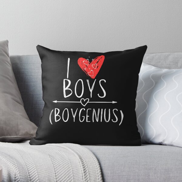 i love boys (boygenius) i love Heart (boygenius)  Throw Pillow RB0208 product Offical boygenius Merch